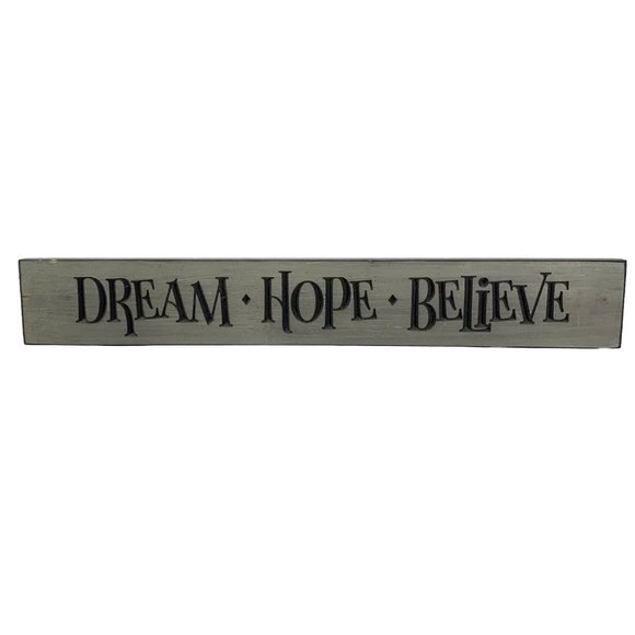 Inspirational Rustic Wood Sign Wall Decor Dream Hope Believe 24" x 3.5" Primitiv - Picture 9 of 9